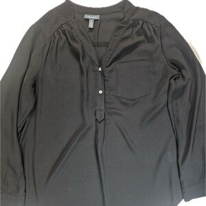 ModCloth Blouse Womens Large Black Vintage Inspired Classic Feminine Work Top